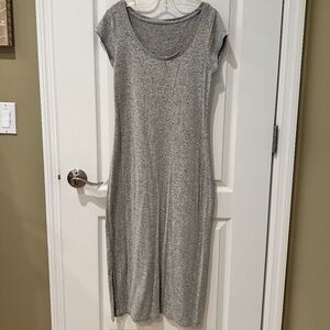 Gray Marled Midi Dress Small